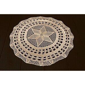 Large Crocheted Doilies Tanned Centerpiece Vintage Doilies Doily X44